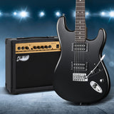 Alpha Strat-Style Electric Guitar with 20W Amplifier and Accessories - Black