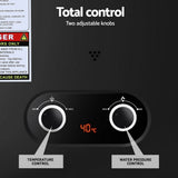 Devanti Portable Gas Water Heater LPG-powered System Black - 45-Degree Angle