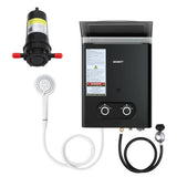 Devanti Portable Gas Water Heater LPG-powered System Black With Pump - Side View