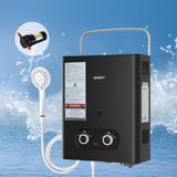 Devanti Portable Gas Water Heater LPG-powered System Black With Pump - Low Angle