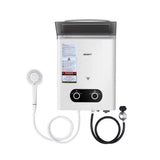 Devanti Portable Gas Water Heater Outdoor Camping Shower White - Side View