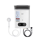 Devanti Portable Gas Water Heater 6LPM Outdoor Camping Shower White - Side View