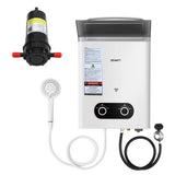Devanti Portable Gas Water Heater LPG-powered System White With Pump - Side View