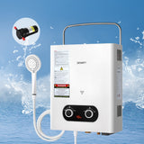 Devanti Portable Gas Water Heater LPG-powered System White With Pump - Low Angle