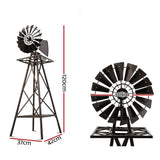 Garden Windmill 120cm Metal Ornaments Outdoor Decor Ornamental Wind Mill - Front View
