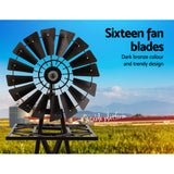 Garden Windmill 120cm Metal Ornaments Outdoor Decor Ornamental Wind Mill - 45-Degree Angle
