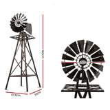 Garden Windmill 160cm Metal Ornaments Outdoor Decor Ornamental Wind Mill - Front View