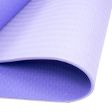 Powertrain TPE Yoga Exercise Mat Home Gym Pilates Fitness 8mm Thick in Light Purple - Side View