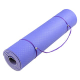Powertrain TPE Yoga Exercise Mat Home Gym Pilates Fitness 8mm Thick in Light Purple - Top-Down View