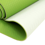 Powertrain TPE Yoga Exercise Mat Home Gym Pilates Fitness 8mm Thick in Green - Side View