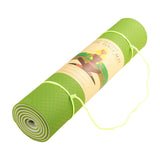 Powertrain TPE Yoga Exercise Mat Home Gym Pilates Fitness 8mm Thick in Green - Top-Down View