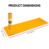 Powertrain TPE Yoga Exercise Mat Home Gym Pilates Fitness 8mm Thick in Orange - Front View