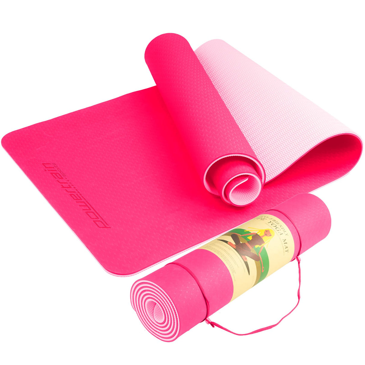 Powertrain TPE Pilates Exercise Yoga Mat 8mm - Pink