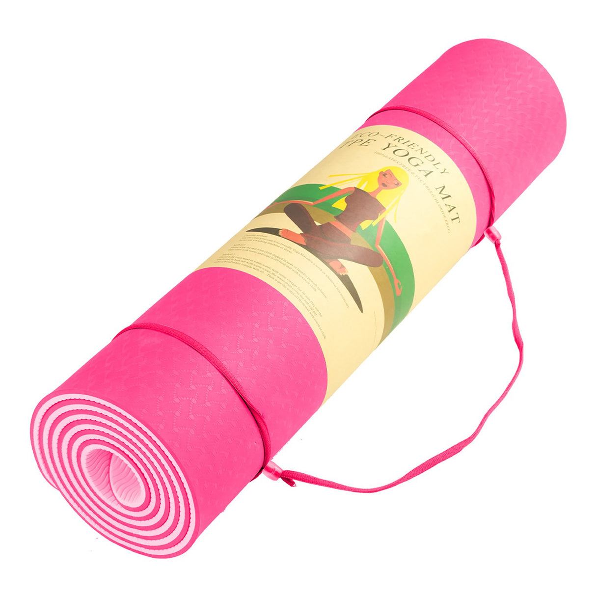 Powertrain TPE Pilates Exercise Yoga Mat 8mm - Pink