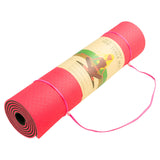 Powertrain TPE Yoga Exercise Mat Home Gym Pilates Fitness 8mm Thick in Red - Side View