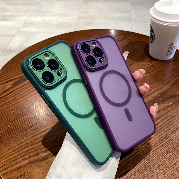 Premium Matte Magnetic Wireless Charging Silicone Phone Case in Candy Colors for iPhone 16 15 14 13 12 11 Pro Max