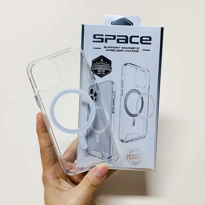 Premium Magnetic Transparent Phone Case for iPhone 16 & 15 Pro Max - Shockproof & Waterproof with Wireless Charging Compatibility