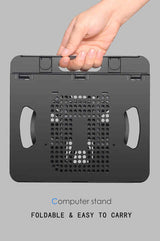Affordable Universal Rotatable Foldable Laptop Cooling Stand with Fan Pad Holder - Front View