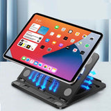 Affordable Universal Rotatable Foldable Laptop Cooling Stand with Fan Pad Holder