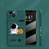 Cute Cartoon Astronaut TPU Shockproof Phone Case for iPhone 16 Plus, 15, 14 Pro, 13, 12, 11, XS Max - Stylish Protection Back Cover