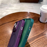 Premium Matte Magnetic Wireless Charging Silicone Phone Case in Candy Colors for iPhone 16 15 14 13 12 11 Pro Max - Front View