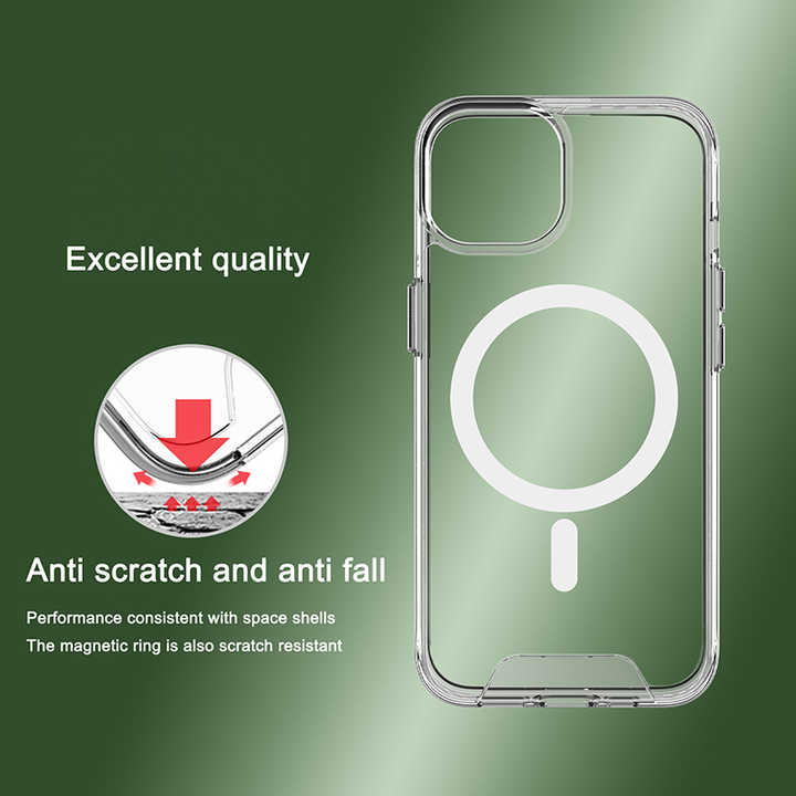 Premium Magnetic Transparent Phone Case for iPhone 16 & 15 Pro Max - Shockproof & Waterproof with Wireless Charging Compatibility