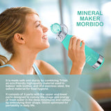 Mineral Water Bottle + a Mineral Stone Pouch - MINT GREEN - Top-Down View