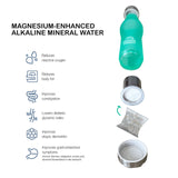 Mineral Water Bottle + a Mineral Stone Pouch - MINT GREEN - 45-Degree Angle