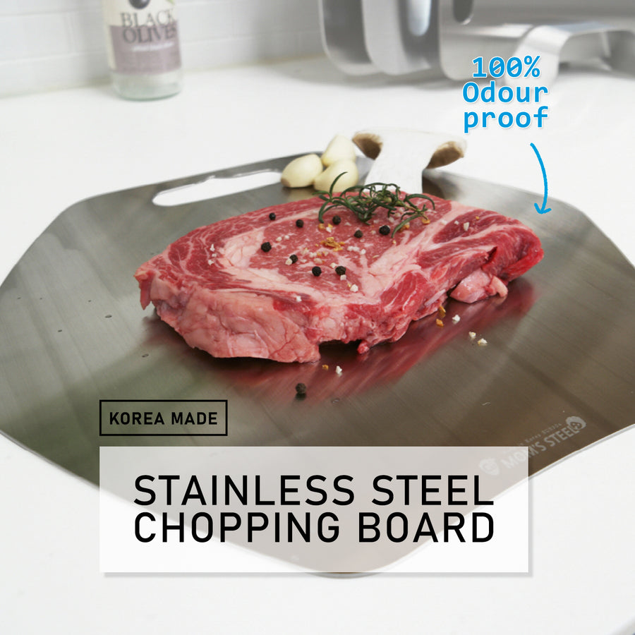 Combo Hexagon Stainless Steel Chopping Board + Holder
