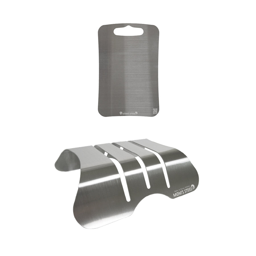 Combo Small Stainless Steel Chopping Board + Holder
