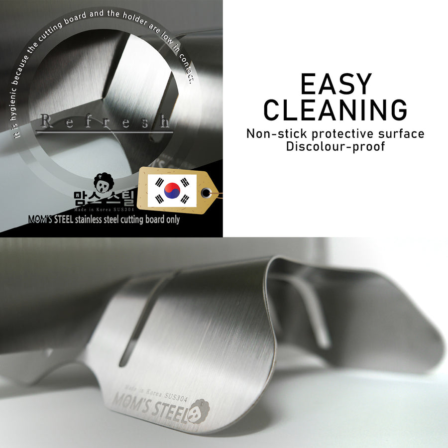 Combo Stainless Steel Chopping Boards SML + Holder