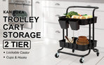 Trolley Cart Storage 2 Tier - BLACK