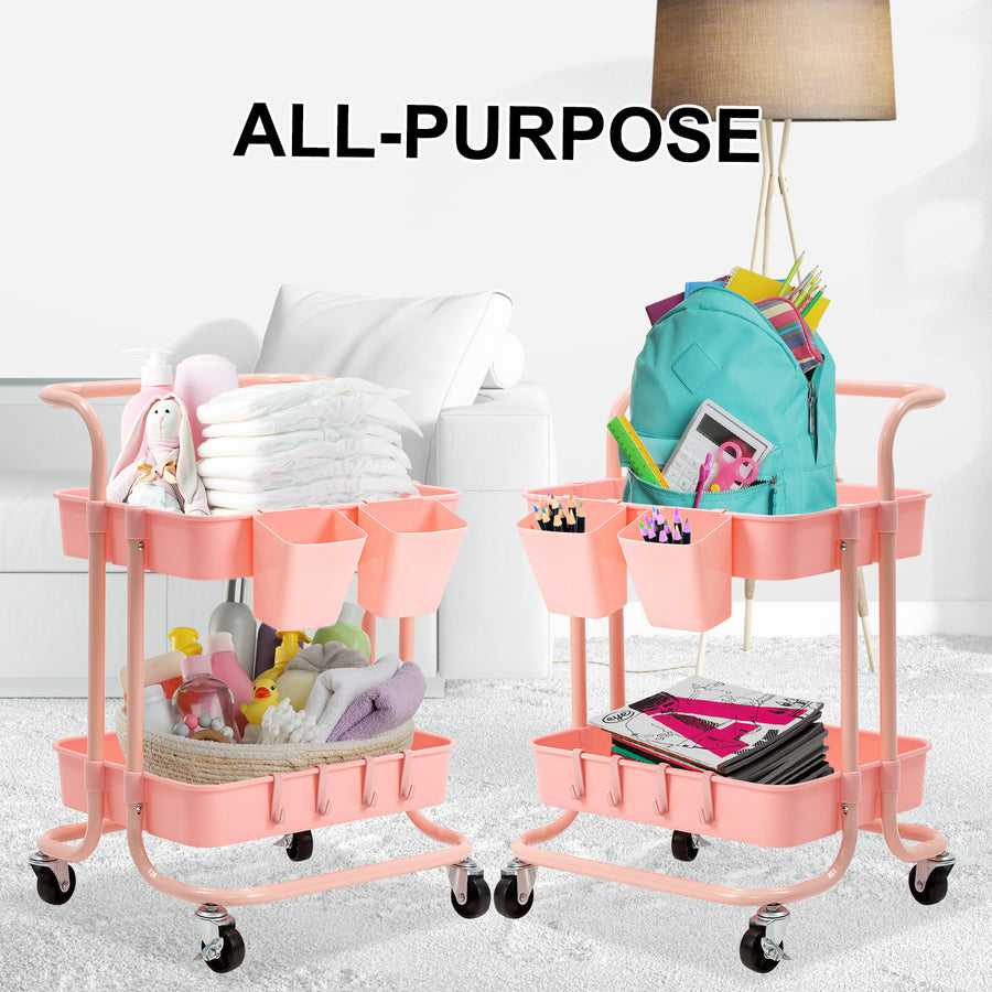 Trolley Cart Storage 2 Tier - PINK