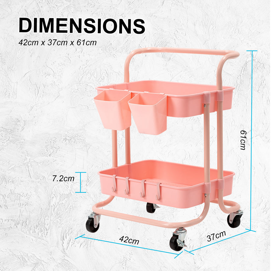 Trolley Cart Storage 2 Tier - PINK