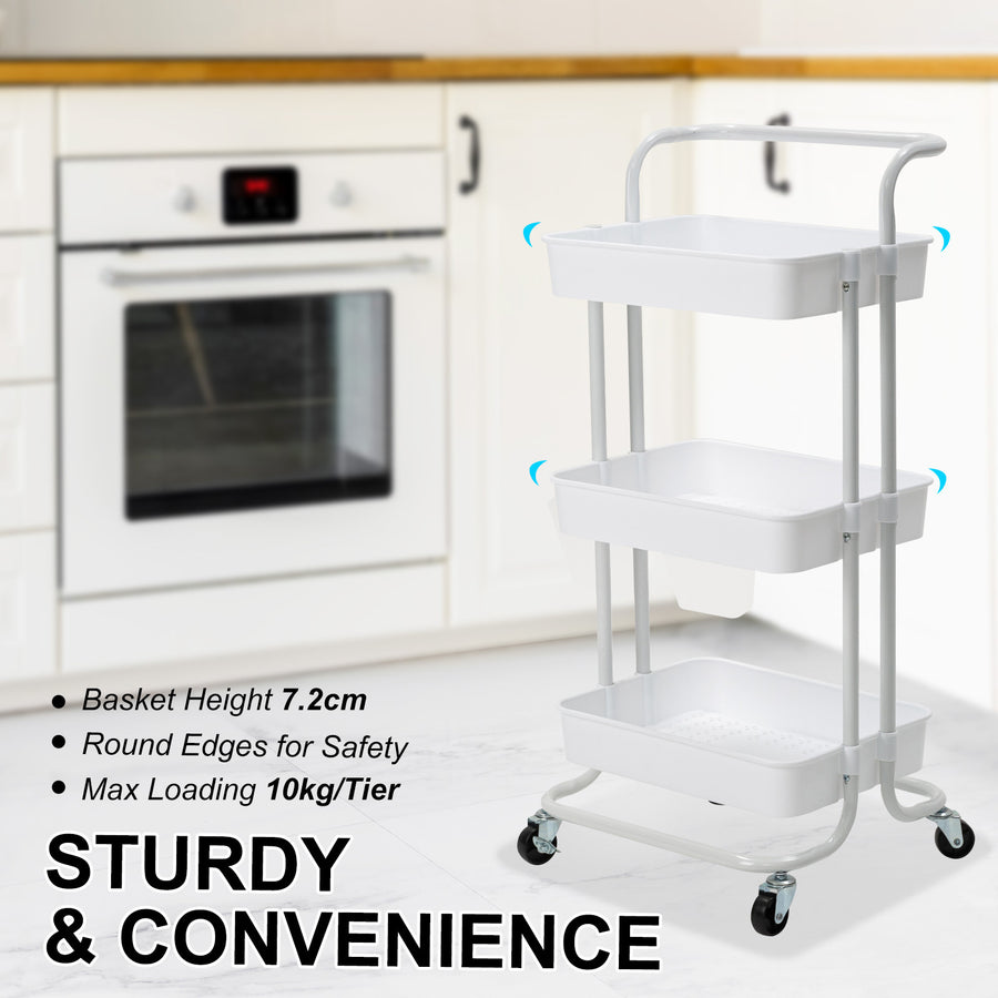 Trolley Cart Storage 2 Tier - WHITE