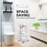 Trolley Cart Storage 2 Tier - WHITE - 45-Degree Angle