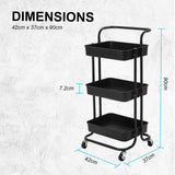 Trolley Cart Storage 3 Tier - BLACK - Extra Image