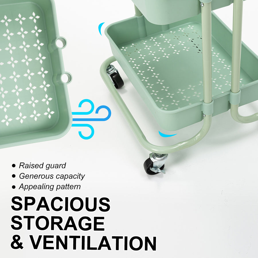 Trolley Cart Storage 3 Tier - GREEN