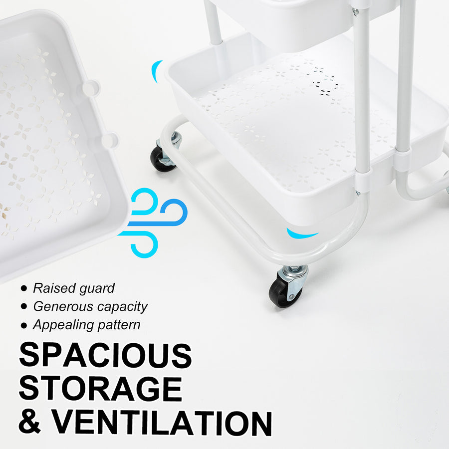Trolley Cart Storage 3 Tier - WHITE