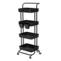 Trolley Cart Storage 4 Tier - BLACK