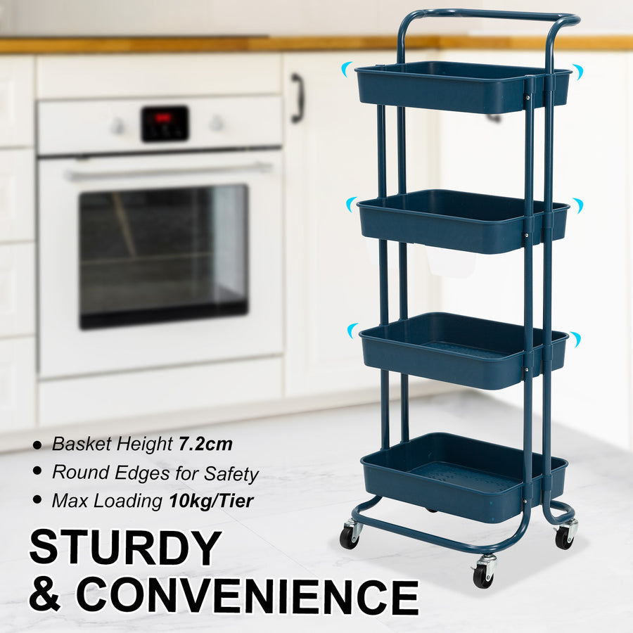 Trolley Cart Storage 4 Tier - BLUE