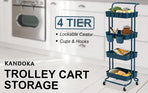 Trolley Cart Storage 4 Tier - BLUE