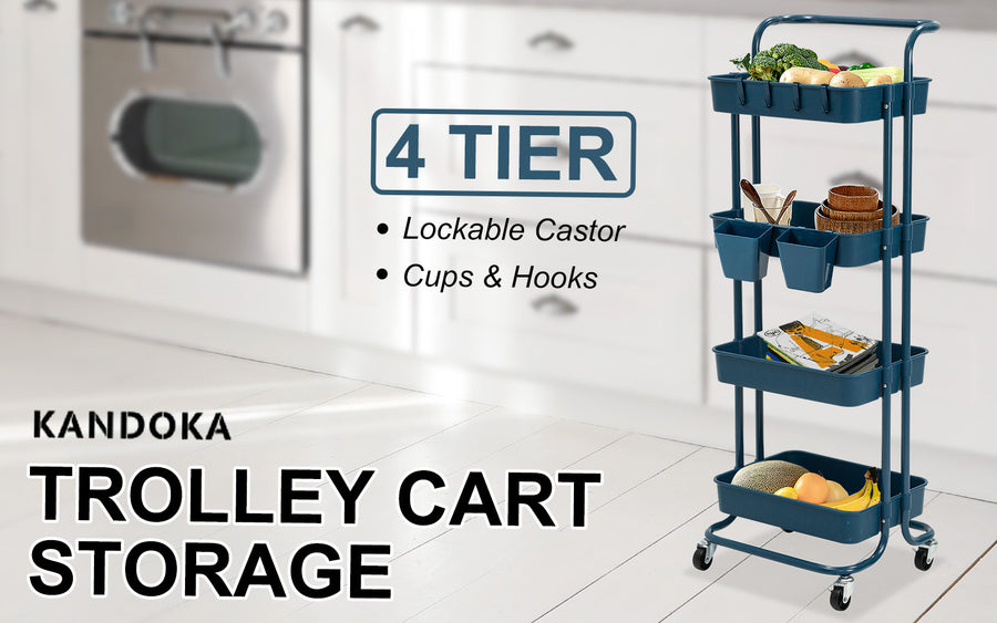 Trolley Cart Storage 4 Tier - BLUE