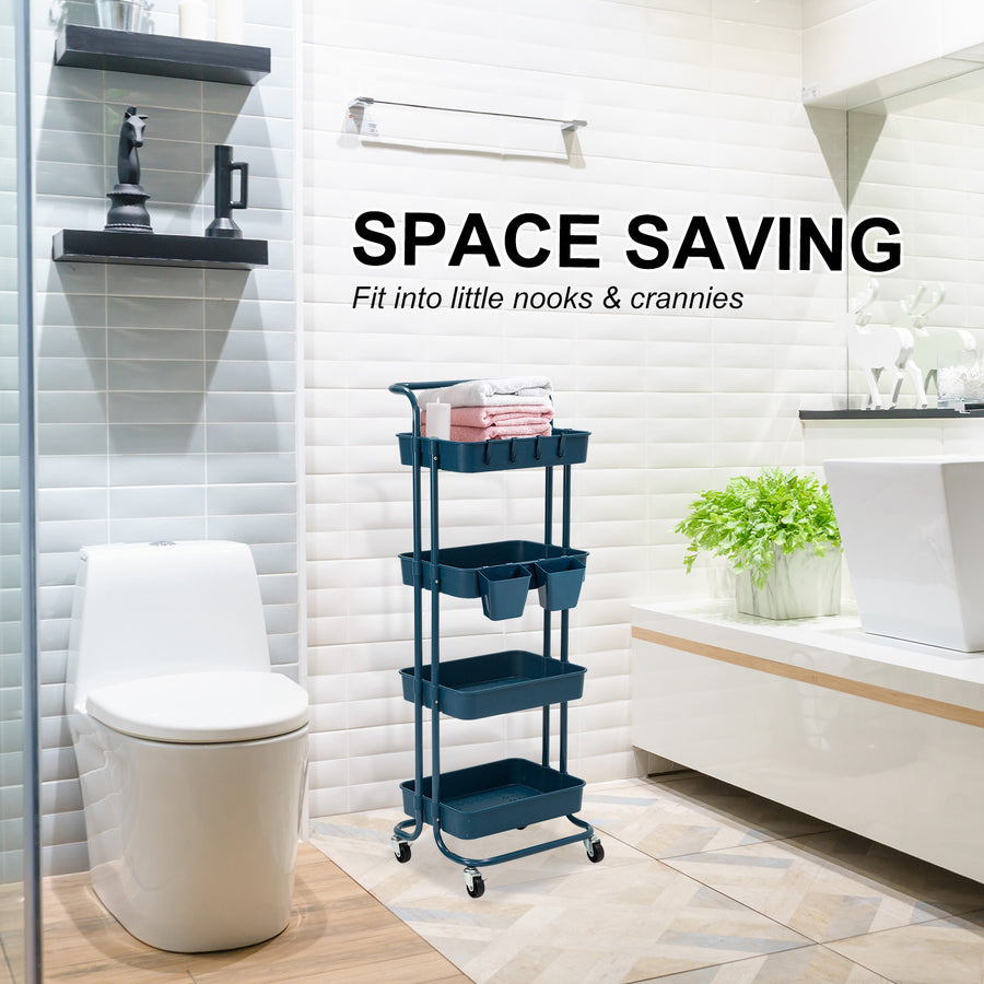 Trolley Cart Storage 4 Tier - BLUE
