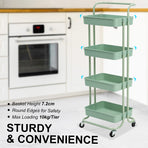 Trolley Cart Storage 4 Tier - GREEN