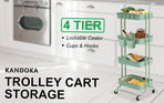 Trolley Cart Storage 4 Tier - GREEN