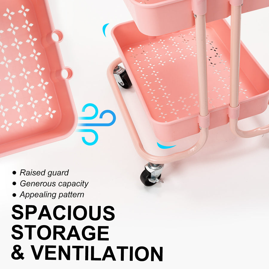 Trolley Cart Storage 4 Tier - PINK