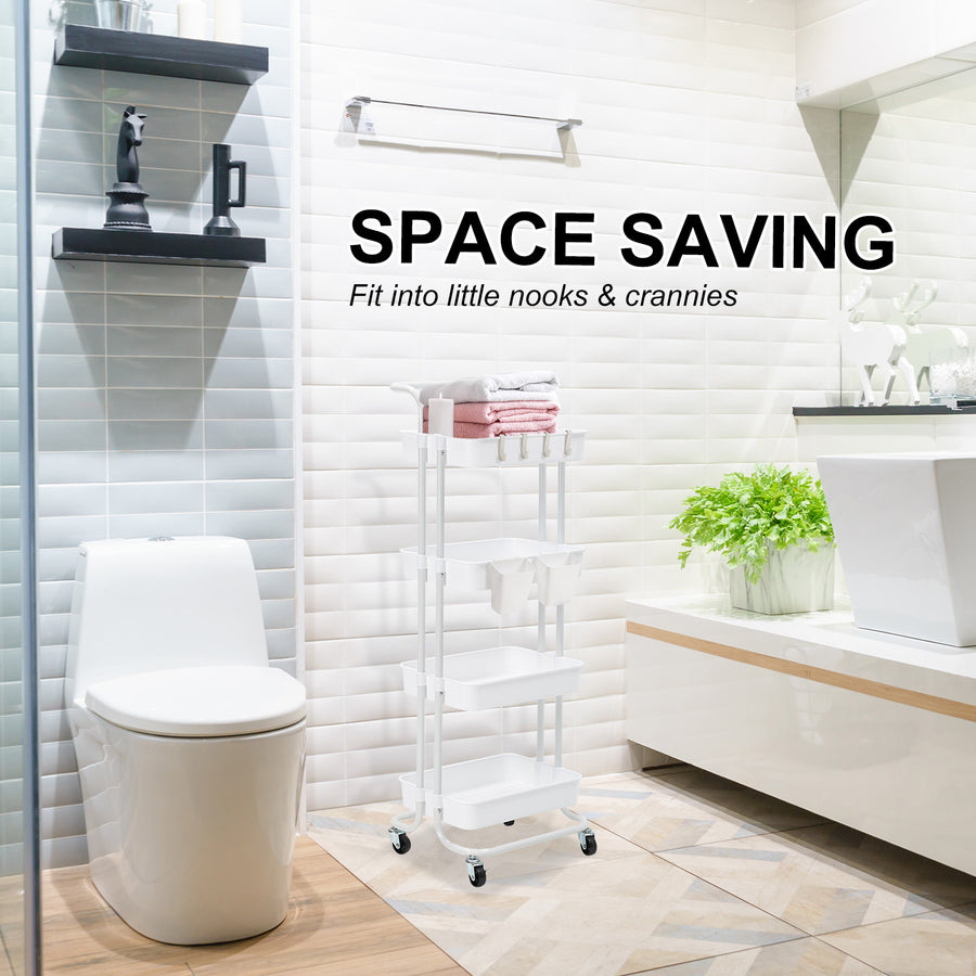 Trolley Cart Storage 4 Tier - WHITE
