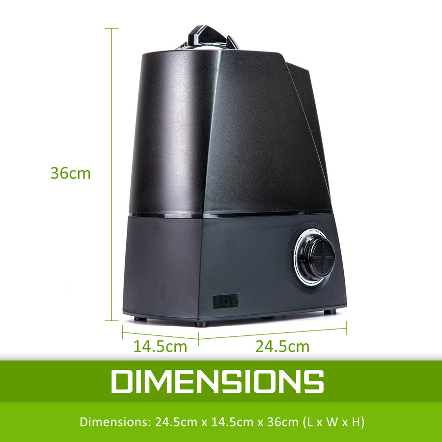 6L Air Humidifier Ultrasonic Cool - BLACK