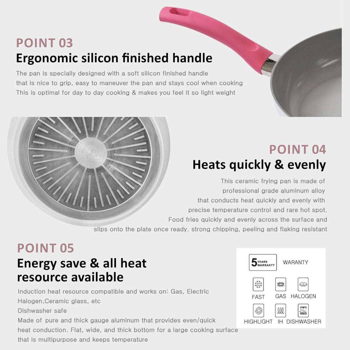 28cm Frypan - WHITE